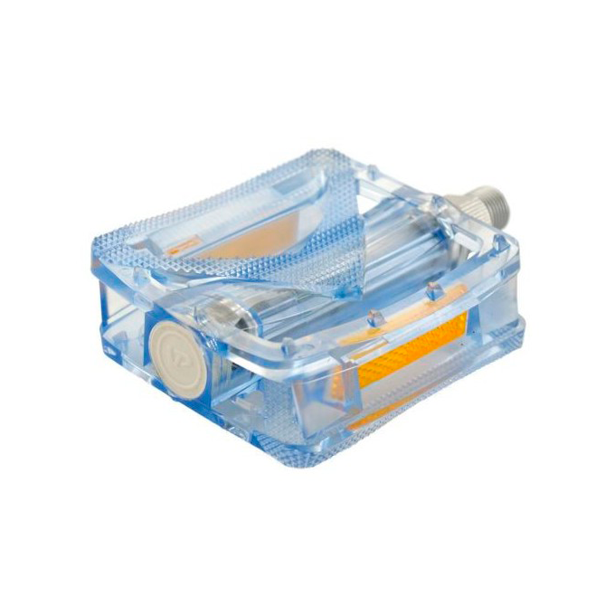 PEDAL PLATAFORMA TRASPARENTE AZUL 9/16"